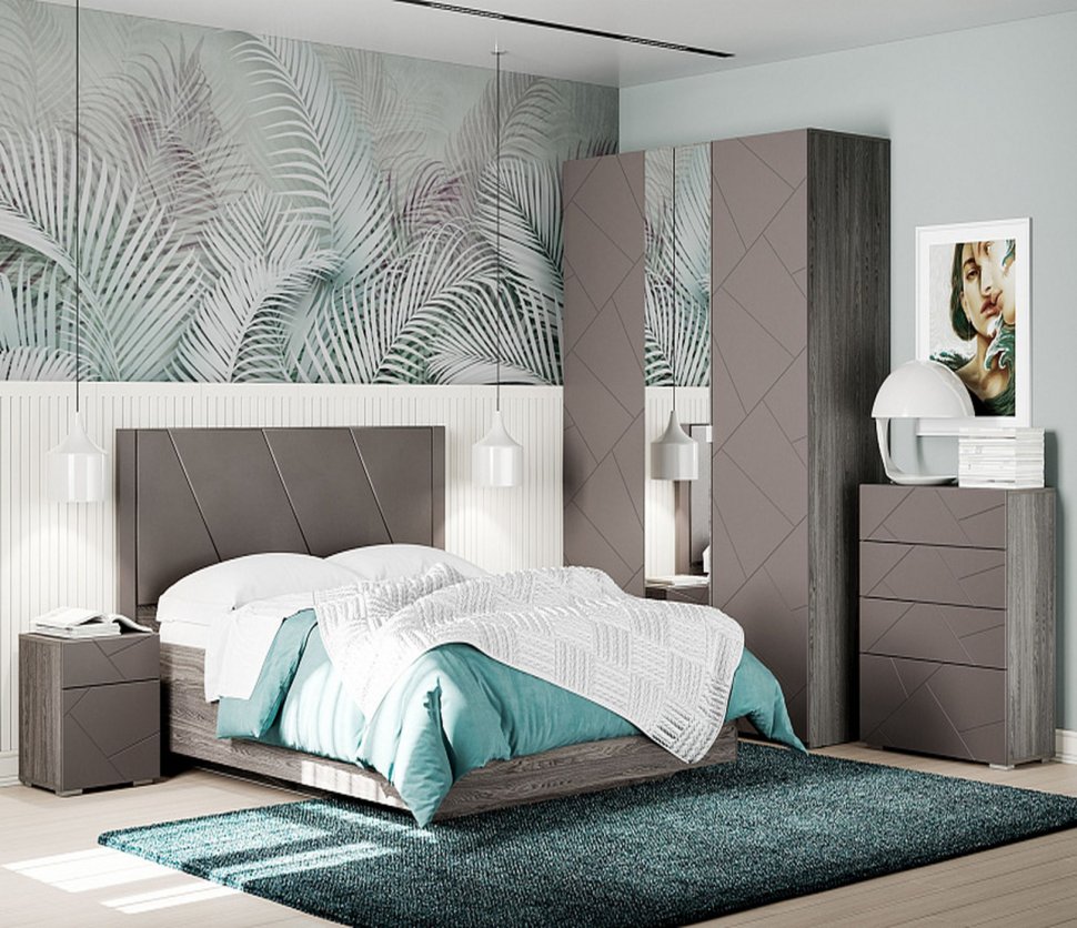 НМ 011.75-02 кровать Summit / ясень анкор тёмный / графит софт