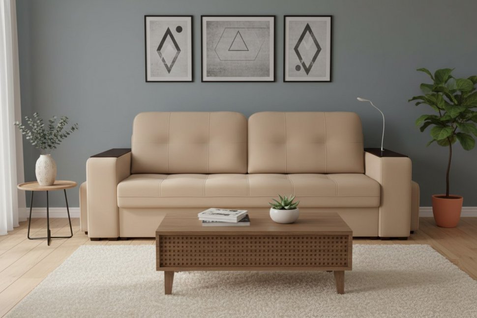 Диван Smart 4 пуф справа Б3-3Т-Б4 СК Велюр Velutto 05