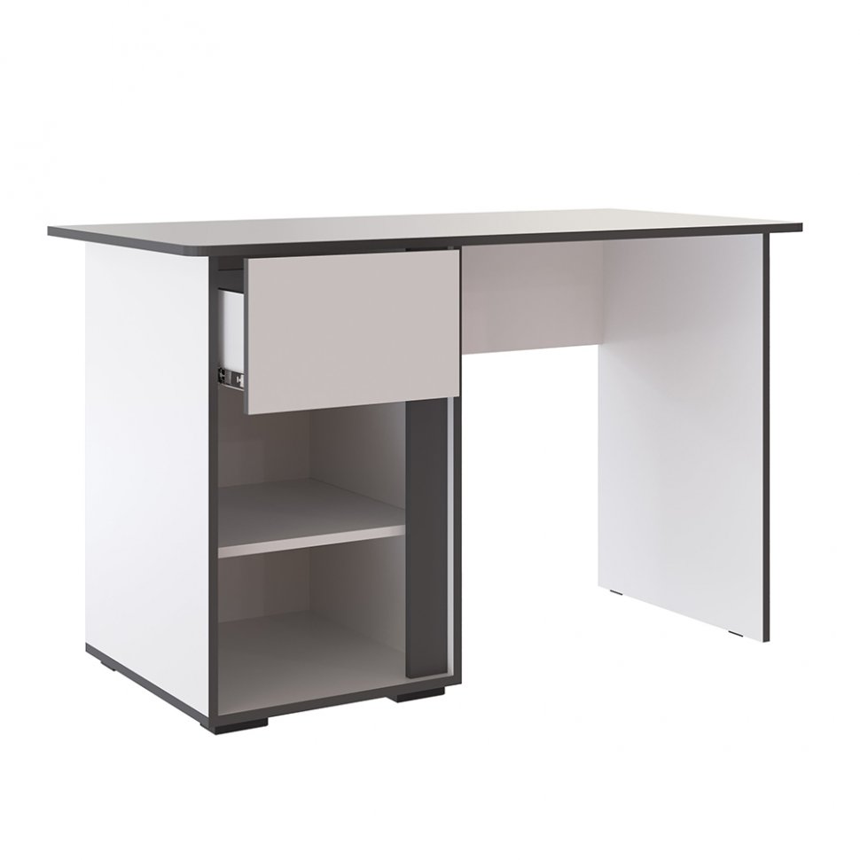 Стол письменный Асцелла, Белый, Графит серый