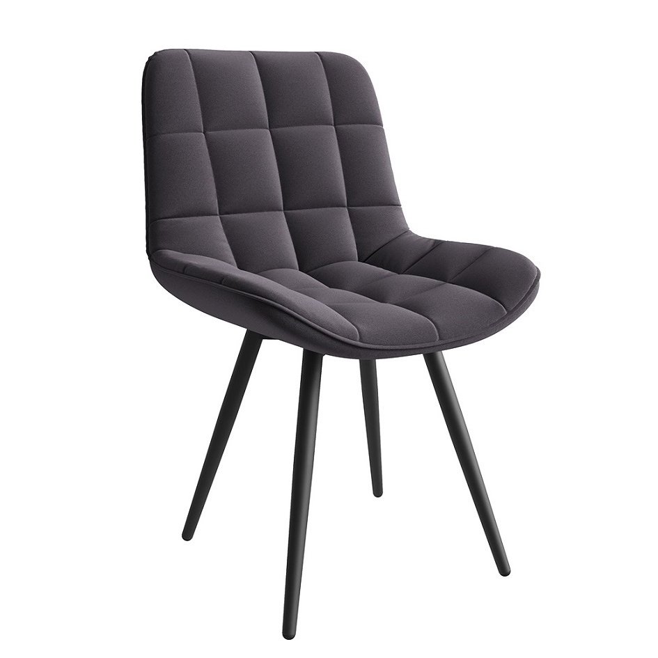 Комплект стульев Бруно (2 шт.) Черный велюр графит