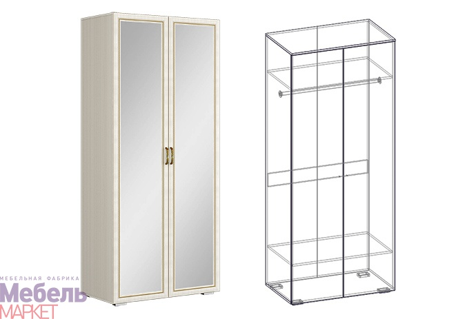 Шкаф двухдверный с зеркалами 540 Виктория Мебель Маркет