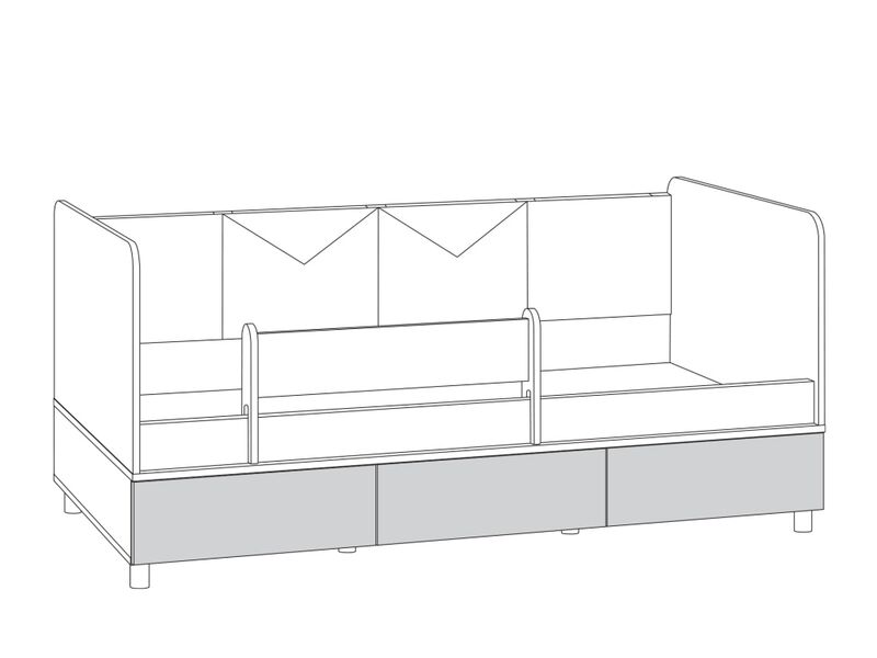 Эйп кровать 11.40 Белый/Дуб белый