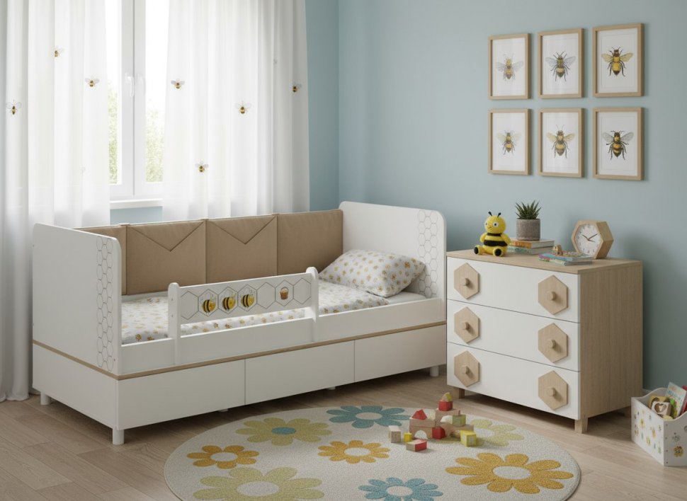 Эйп кровать 11.40 Белый/Дуб белый