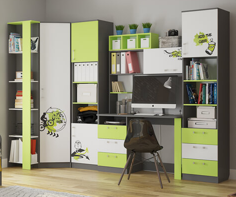 Стол письменный с надставкой Граффити MLK