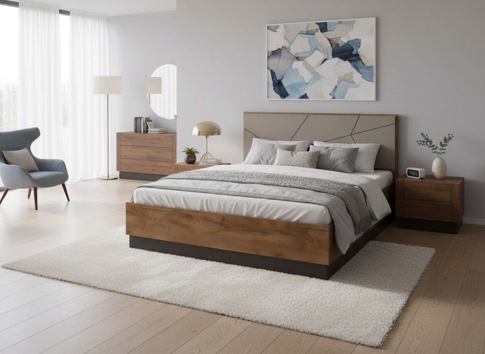 Кровать Гамма с подъемным механизмом 54.15 Таксония/Грей