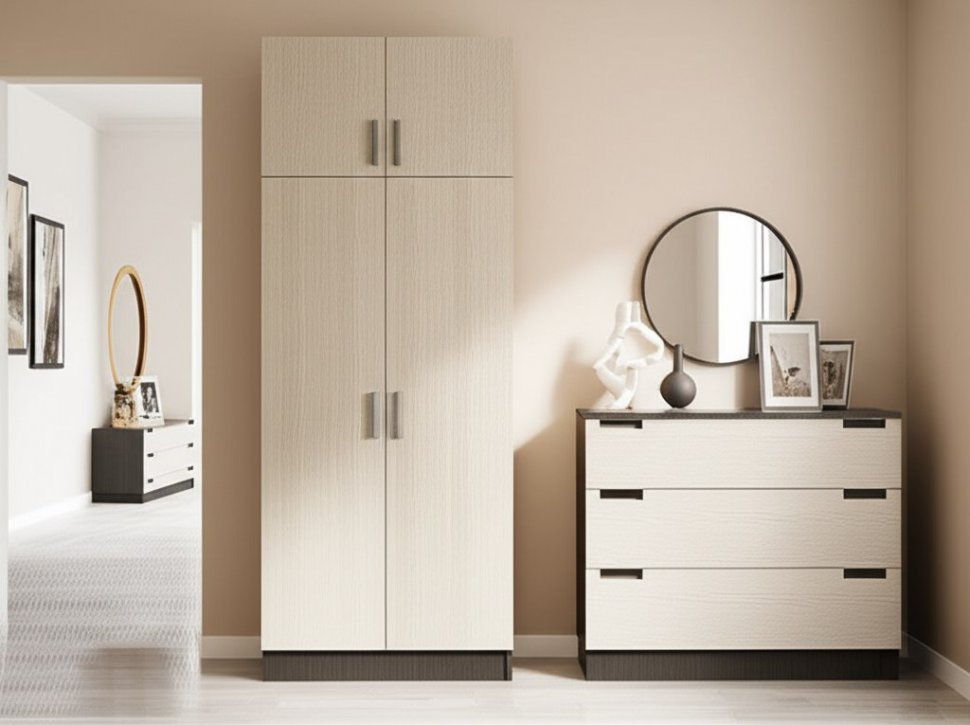 Шкаф двухдверный с антесолью БТС (Венге/Лоредо)