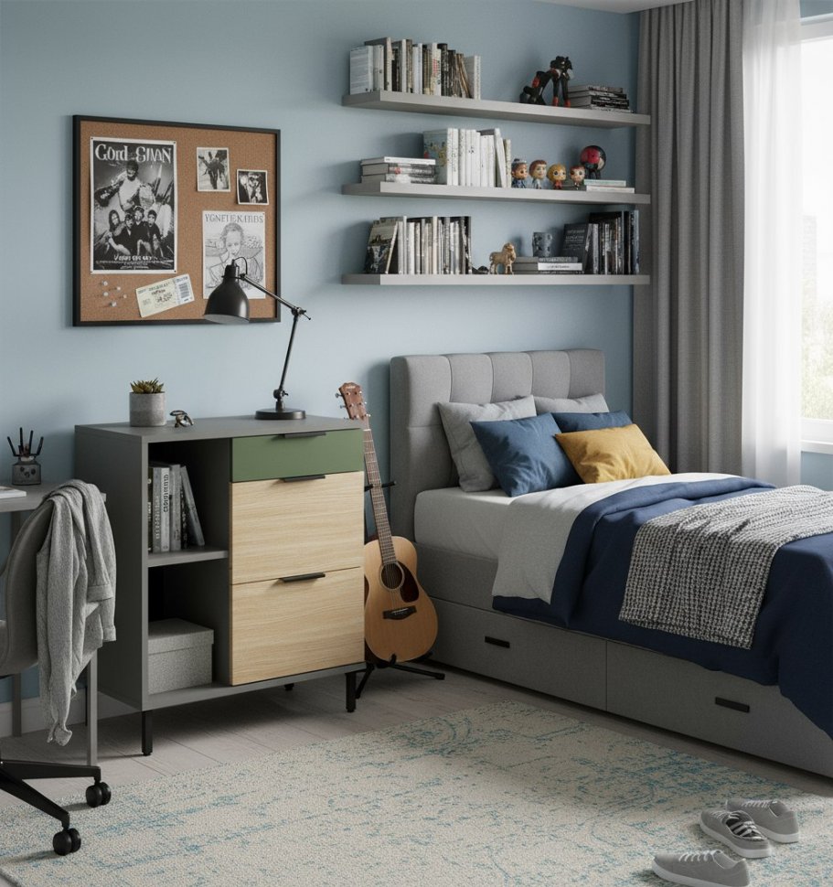 Марвэл Тумба 16.160 Темно - серый / Плэйн / Дымчатый Зеленый