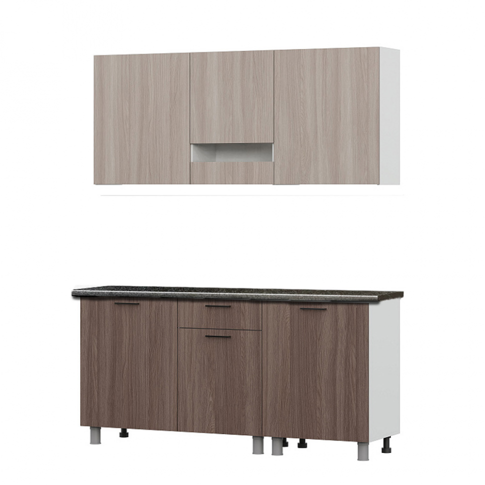 Кухня Розалия 1,7 м (со столешницей 26 мм), Ясень Шимо светлый, Ясень Шимо темный