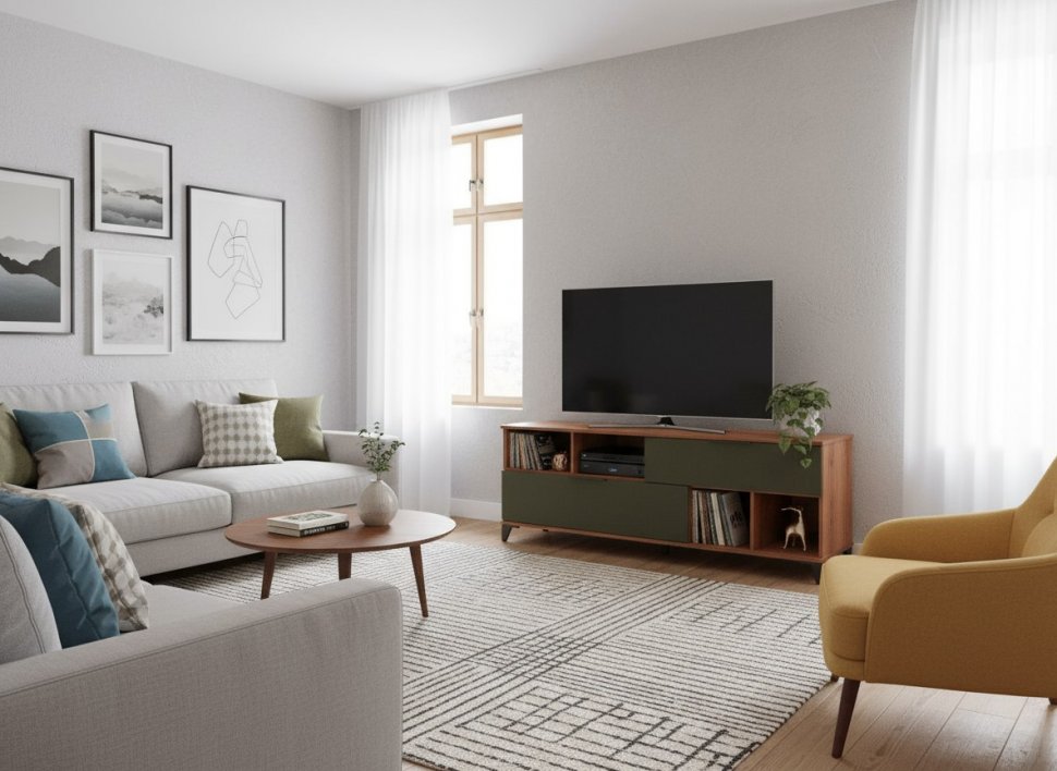 Харди тумба ТВА большая Дуб Делано Темный / Зеленый