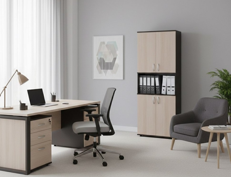 Стеллаж ШУ-22 Венге/Беленый дуб