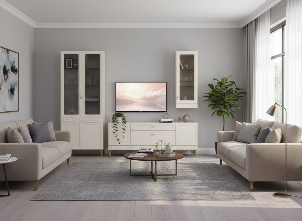 Гостиная Марион-3 Слоновая кость