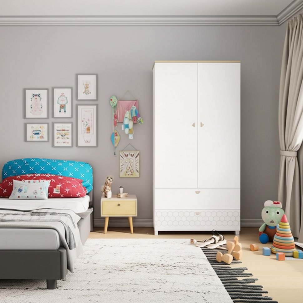 Эйп шкаф для одежды 13.334 Белый/Дуб белый