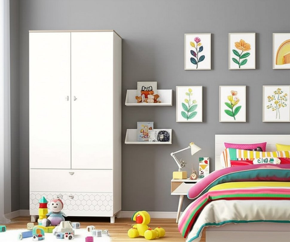 Эйп шкаф для одежды 13.334 Белый/Дуб белый