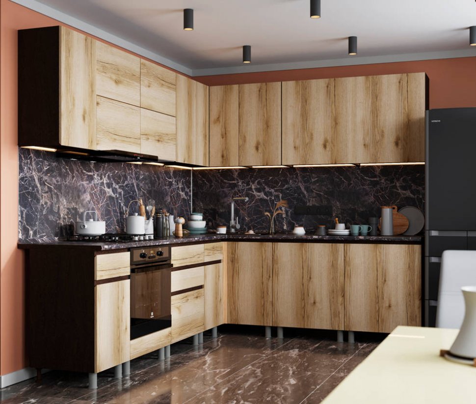 Шкаф кухонный верхний 60 Плейона (ТЭКС) П6Х Дуб Делано