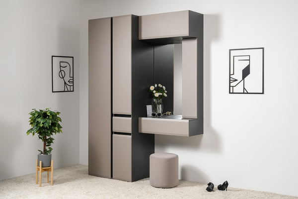 Сидней шкаф навесной 16.314.02 Антрацит / Капучино