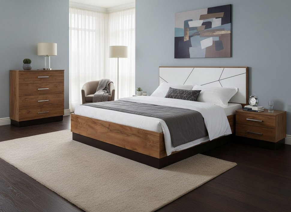 Кровать Гамма с подъемным механизмом 54.16 Таксония/Белый