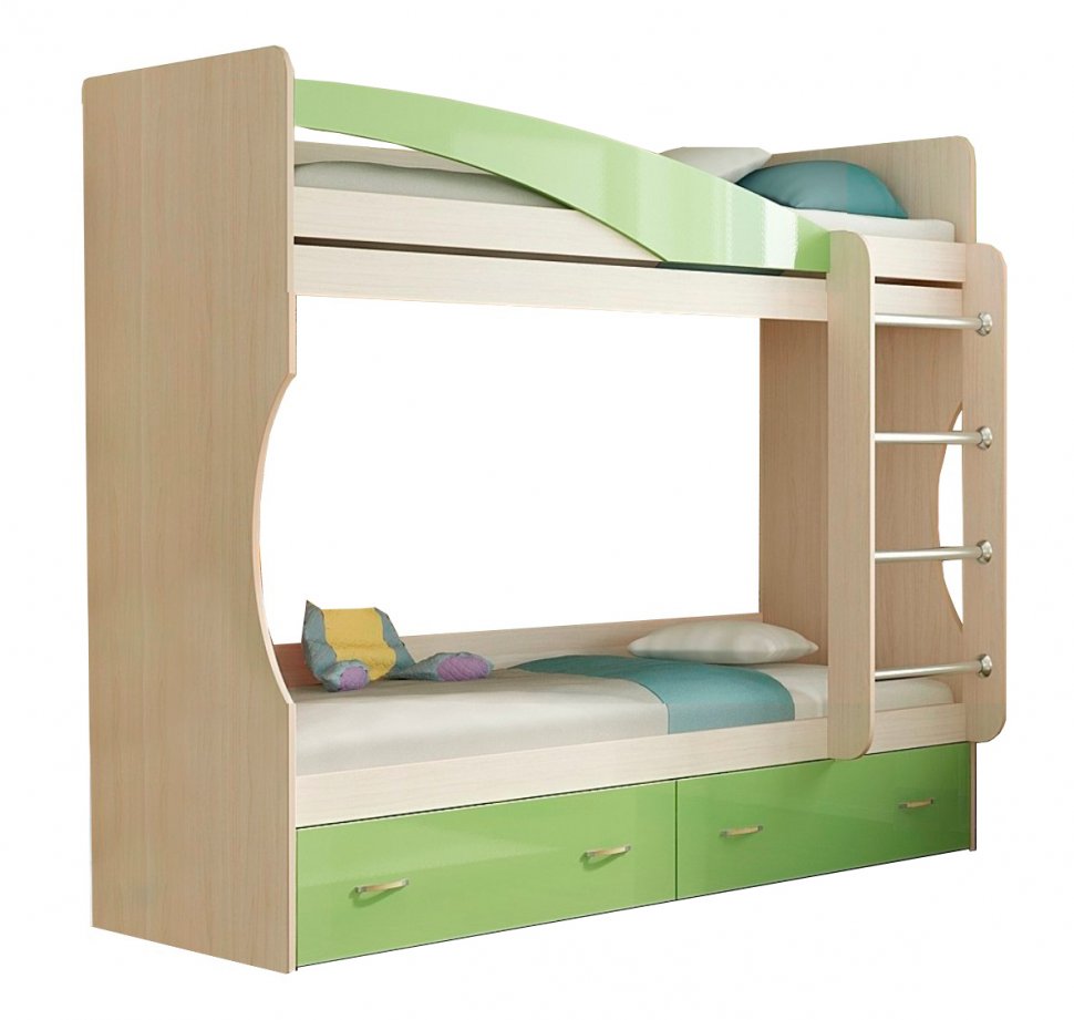 Кровать двухъярусная 80х190 Командор Эльбрус-М (Лайм)