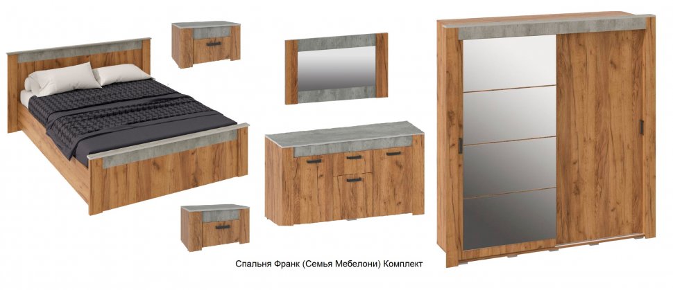 Спальня Франк (Мебелони) Комплект 1