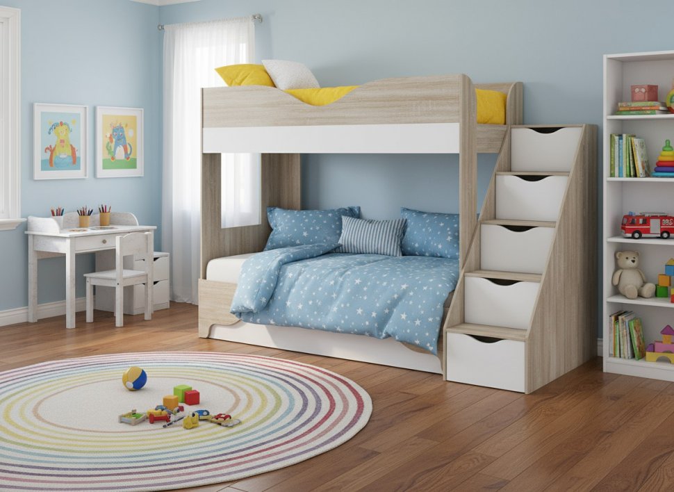 Латте 77-01 кровать-диван Дуб сонома / Аляска / Велюр Бежевый