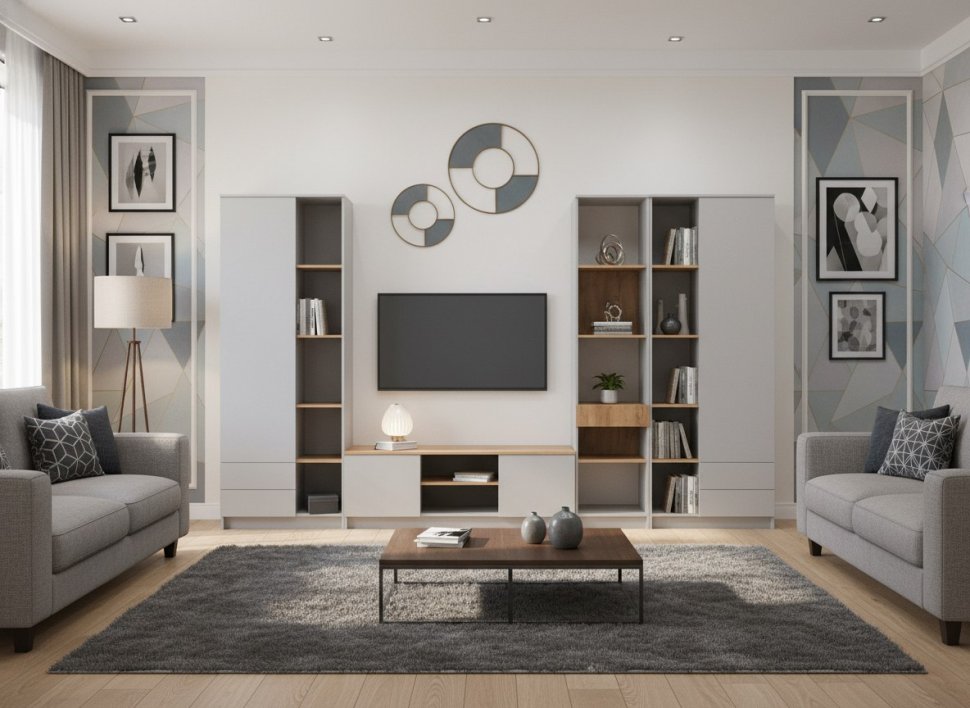 Прайм гостиная 1 кашемир / дуб золотой