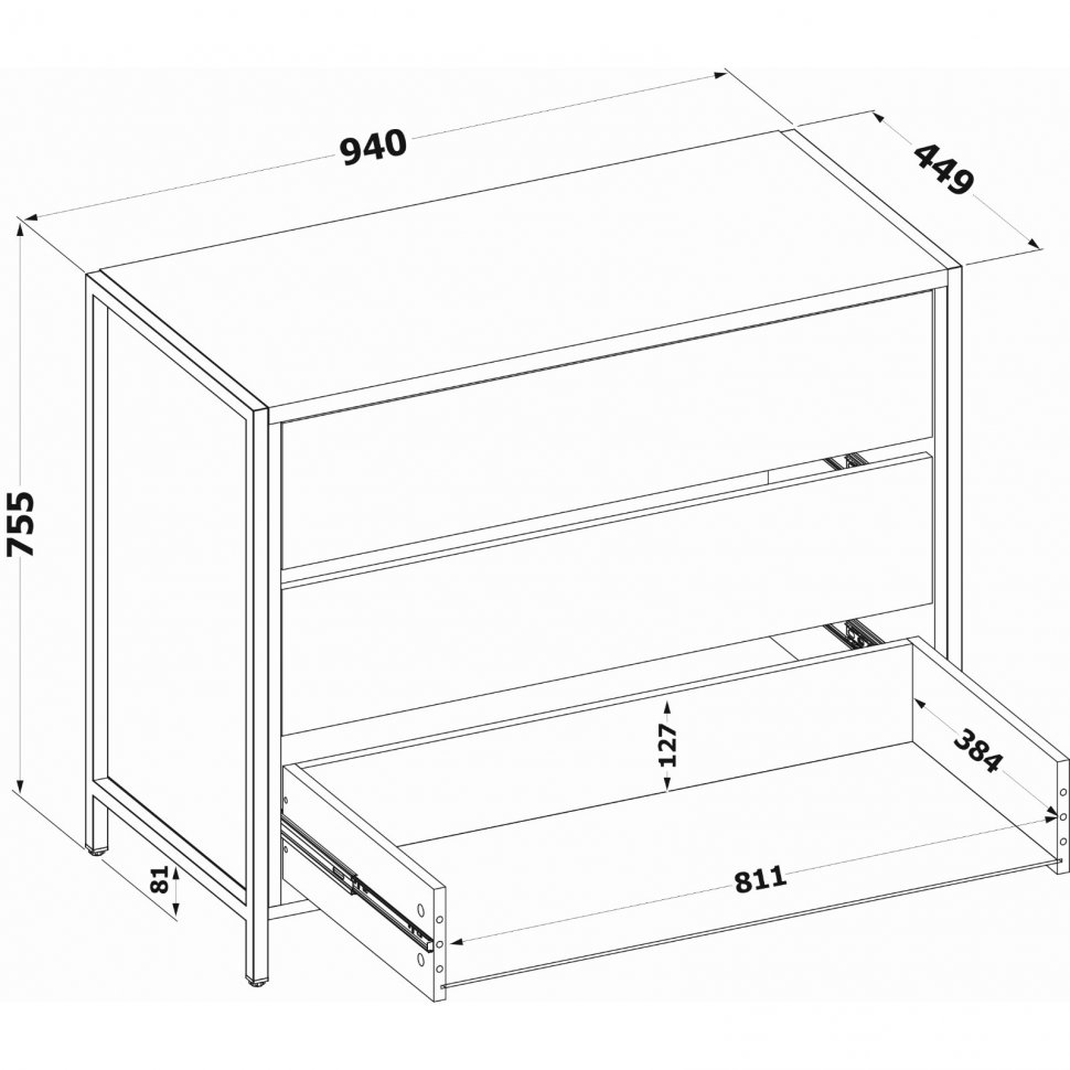 Комод Т-401 Дуб Делано