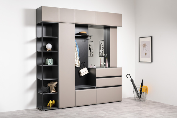 Сидней шкаф навесной 16.314.04 Антрацит / Капучино