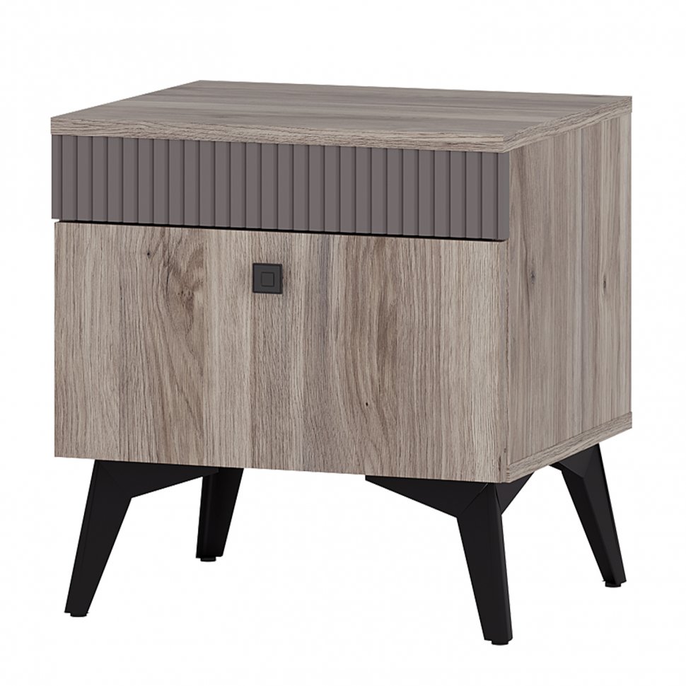 Тумба прикроватная Кассандра (БТС) ТБ-11 Дуб Смоки / Серый