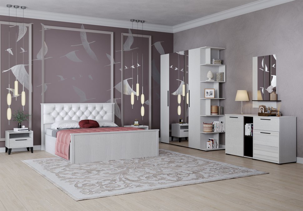 Угловой стеллаж Модена МШ-26 (Домани) Ясень Анкор светлый