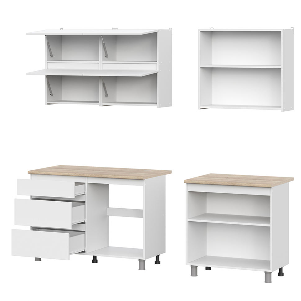 Кухня Токио 2 м серия 3, Белый