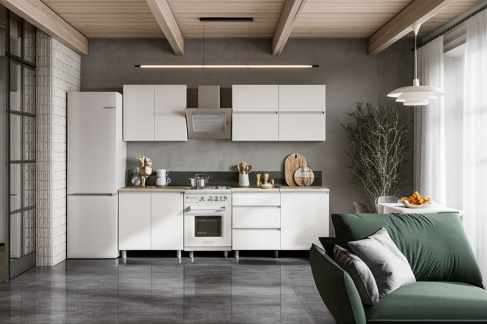 Кухня Токио 2 м серия 3, Белый