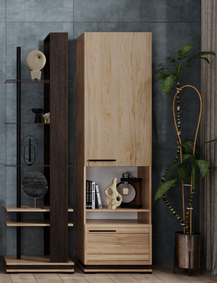 Шкаф-пенал с нишей Модена МШ-2 Гикори Рокфорд