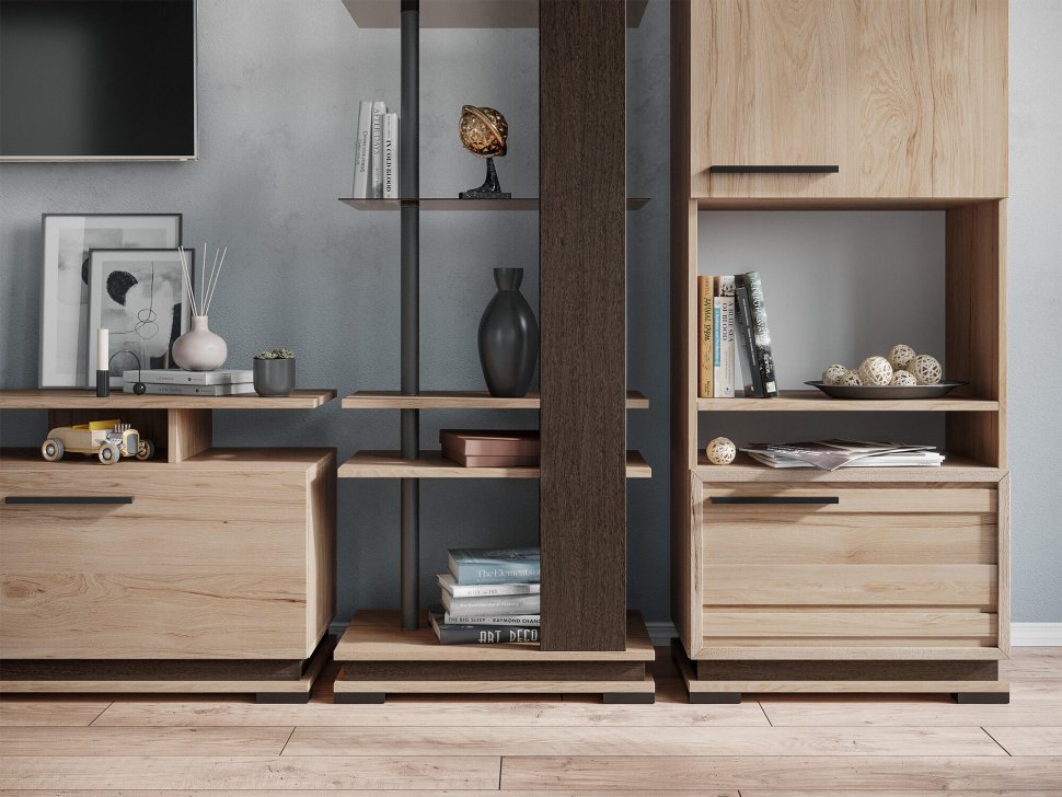 Шкаф-пенал с нишей Модена МШ-2 Гикори Рокфорд