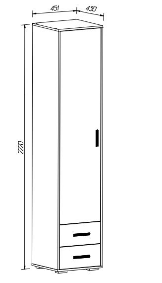 Шкаф для белья с ящиками 450 Лило (MLK)