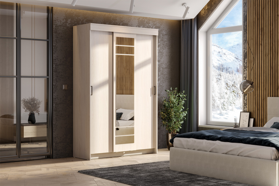 Шкаф-купе ШКП 7, Ясень Анкор светлый