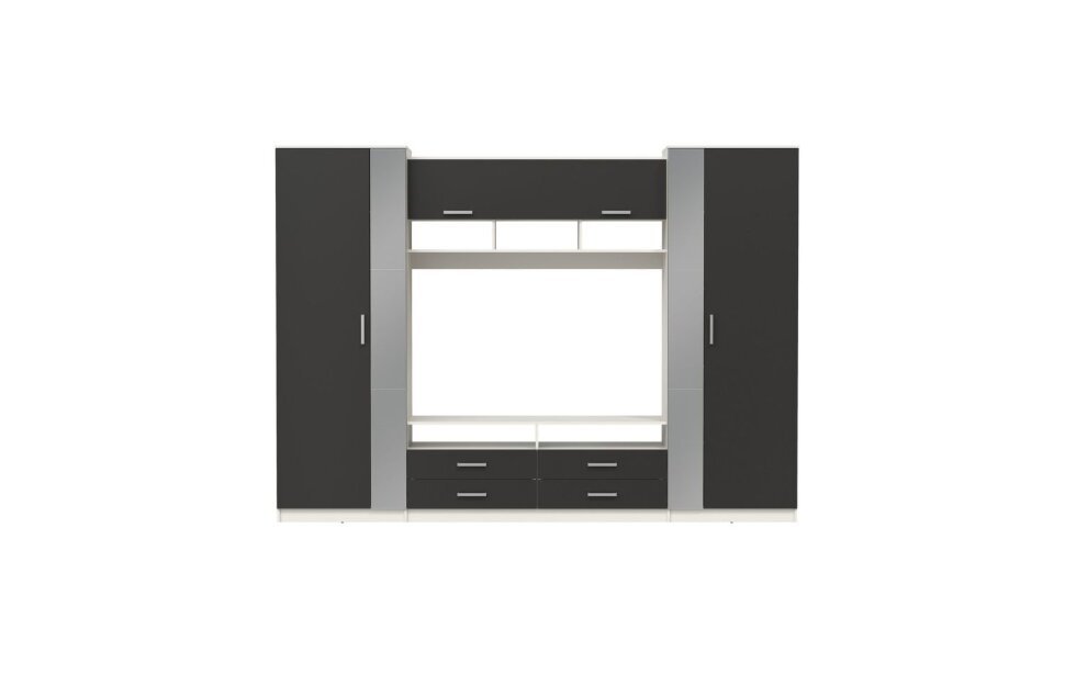 91.01 Вена шкаф многоцелевой Белый / Диамант серый