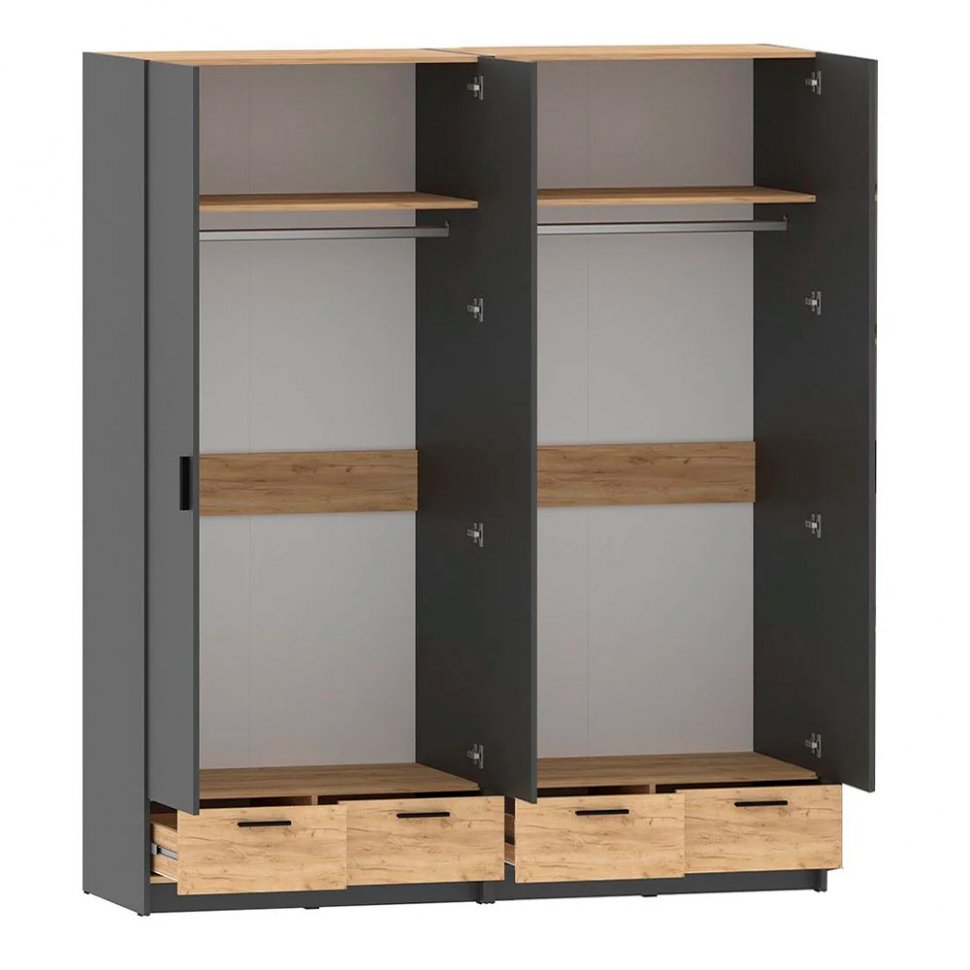 Спальня Оттавия 6 Антрацит / Дуб золотой