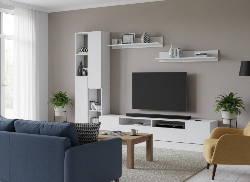 Гостиная Токио 2 / Белый текстурный