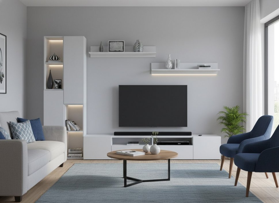 Гостиная Токио 2 / Белый текстурный