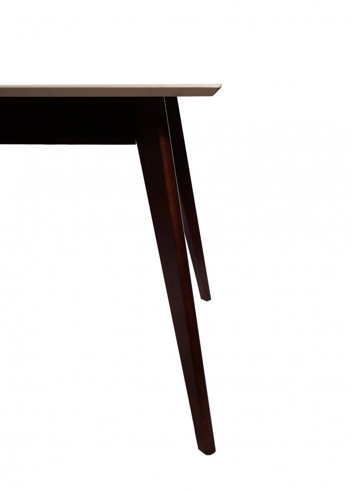 Стол обеденный круглый Олсон Мини 100, грецкий орех/слоновая кость