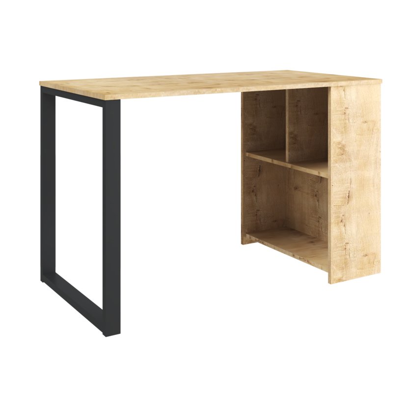 Стол письменный Бетти на металлической опоре (Дуб бунратти/ черный)