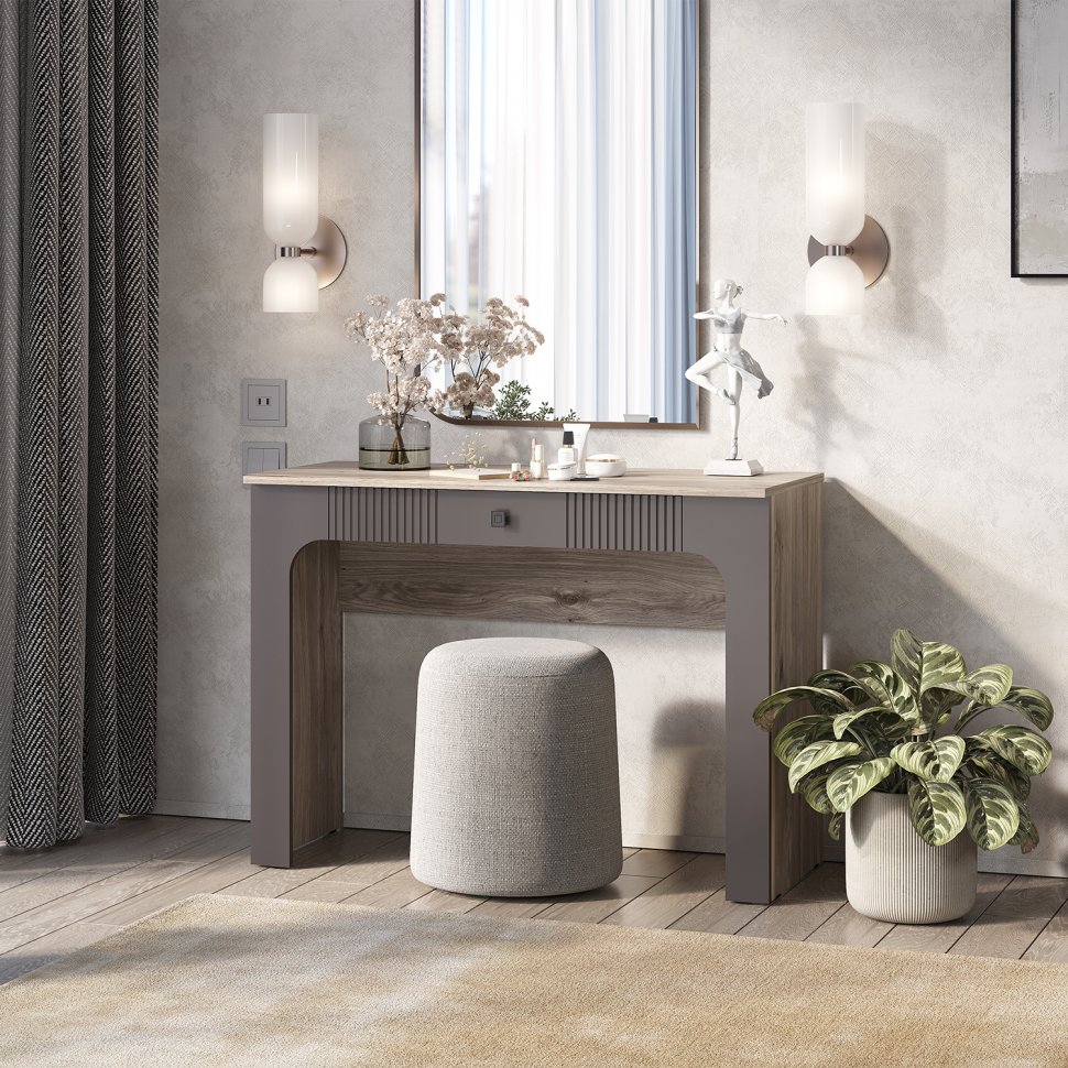 Стол туалетный Кассандра (БТС) СТ-02 Дуб Смоки / Серый