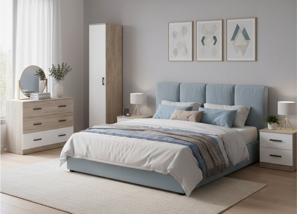 Пенал Ронда ШК-1, Дуб крафт серый, Белый