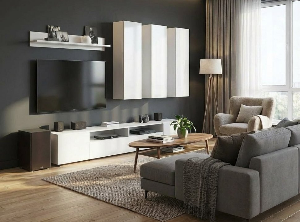 Гостиная Токио 1 / Белый текстурный