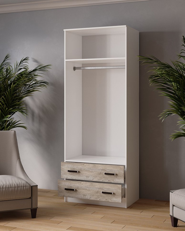 Шкаф двухдверный с зеркалом 800 Лагуна (ТЭКС) Дуб Юкон