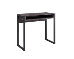Стол письменный Леонардо на металлических опорах (Камень темный/Черный)