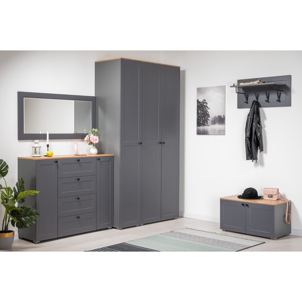 Остин Комод 16.221 Серый графит/Дуб Вотан