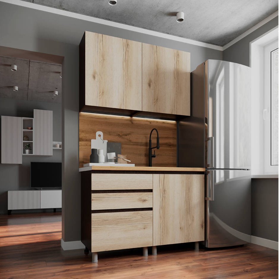 Шкаф кухонный нижний с ящиками 60 Плейона (ТЭКС) П6Р3 Дуб Делано