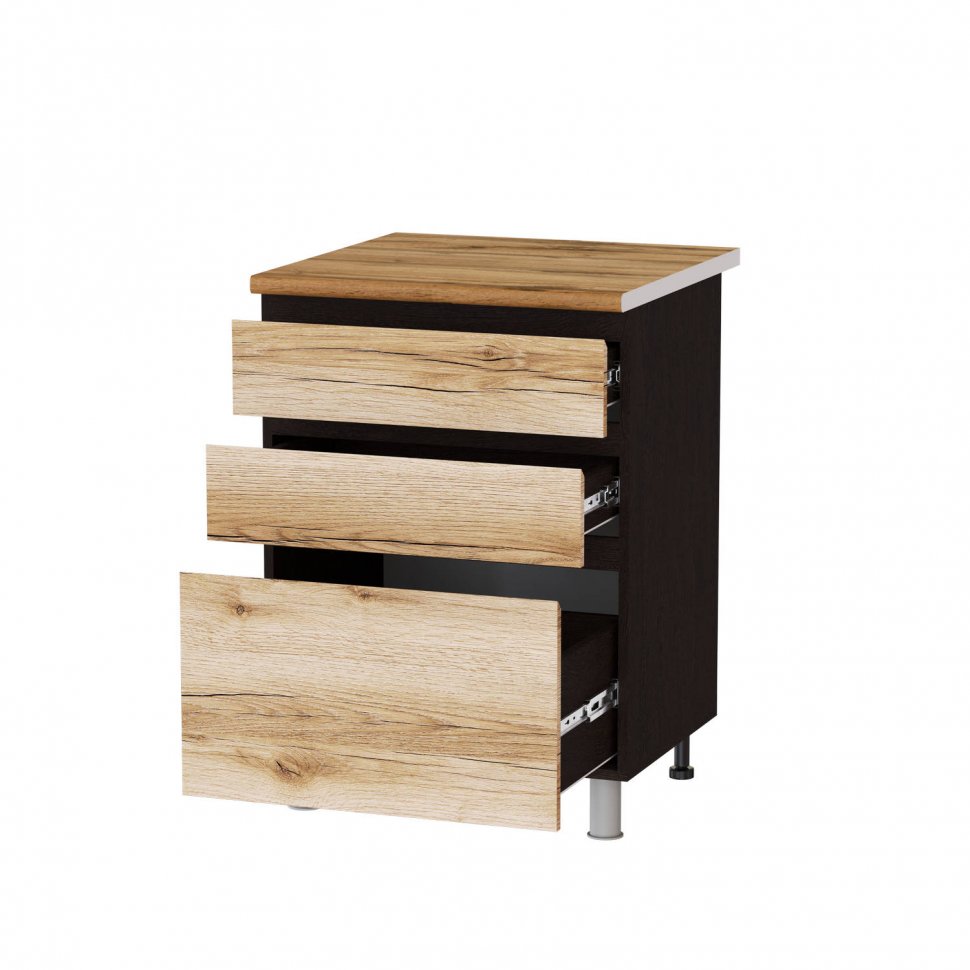 Шкаф кухонный нижний с ящиками 60 Плейона (ТЭКС) П6Р3 Дуб Делано