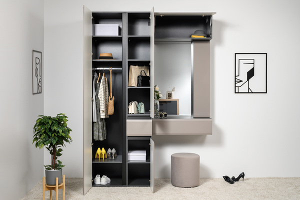 Сидней шкаф навесной 16.314.06 Антрацит / Капучино