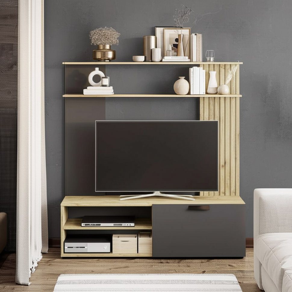 Мини-стенка Мишель ГС-05 (БТС) Крафт / Графит